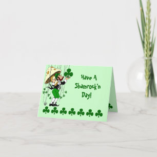 Ha lycklig ett St Patrick för det Shamrock'n Kort