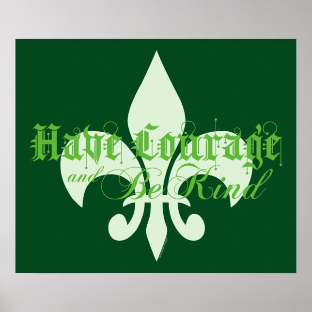 Ha mod och var vänlig - Fleur-de-Lis - Grönt text Poster (Framsidan)