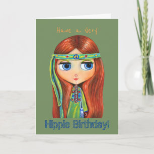 Ha mycket en Hippiefödelsedag! Stort öga Kort