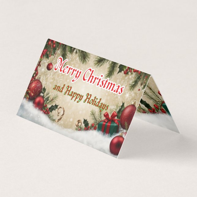 Ha mycket God jul och Glad helg Kort (Framsida)