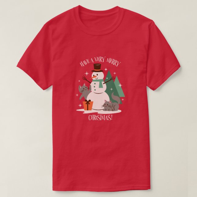 Ha mycket God jul Snögubbe T Shirt (Design framsida)