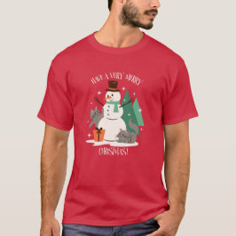 Ha mycket God jul Snögubbe T Shirt