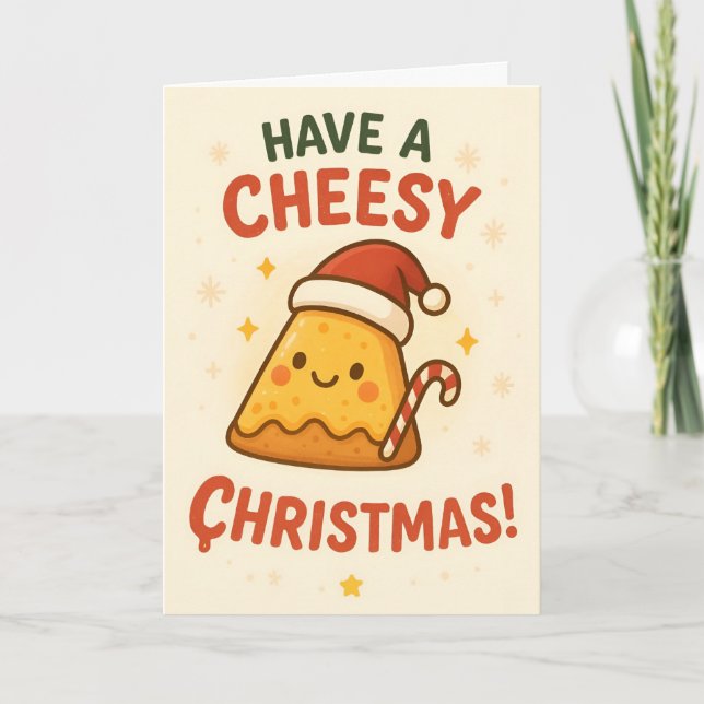 Ha ostig jul rolig pizzaälskare jul helgkort (Framsida)