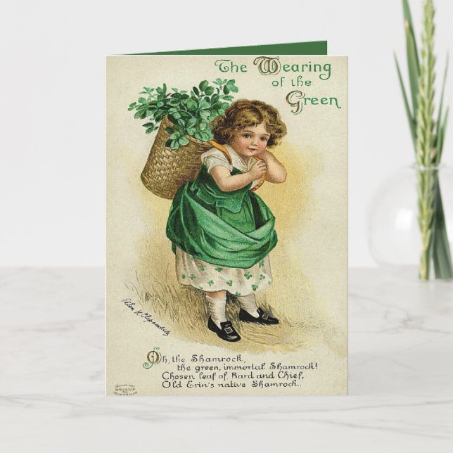 Ha på sig av det gröna Stets Patrick dagkortet Kort (Framsida)