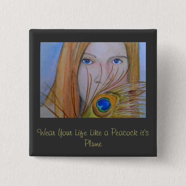 Ha på sig din livnågot liknande en påfågel som den knapp (Framsida)