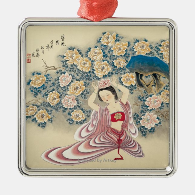 Ha på sig en blomma i huvudet julgransprydnad metall (Framsidan)