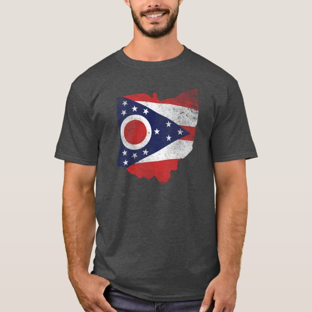 Ha på sig Ohio flagga Tee Shirt (Framsida)