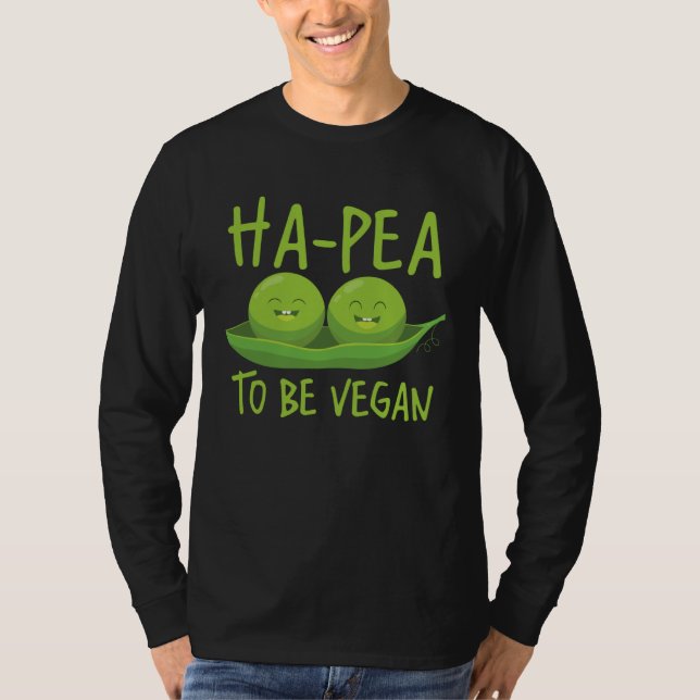 Ha Pea Att Vara Vegan  Hälsokost T Shirt (Framsida)