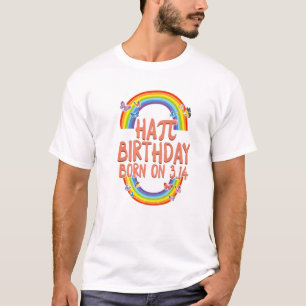 Ha-Pi Birthday, född den 3.14 mars 14 Mattelärare T Shirt