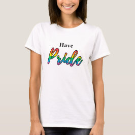 Ha Pride Bold Rainbow Typography LGBT White T Shirt