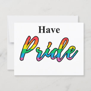 Ha Pride offert med fet regnbågstext (HBT) Vykort