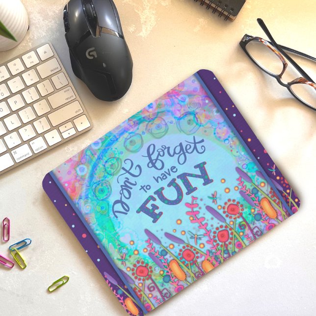 Ha Roligt Colorful Wildblommor Dragonflies Musmatta (Have Fun Wildflowers Dragonflies Inspirivity Mousepad)