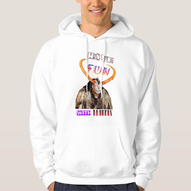 Ha Roligt med Krampus Yule-talesman i december Kra Hoodie (Framsida)