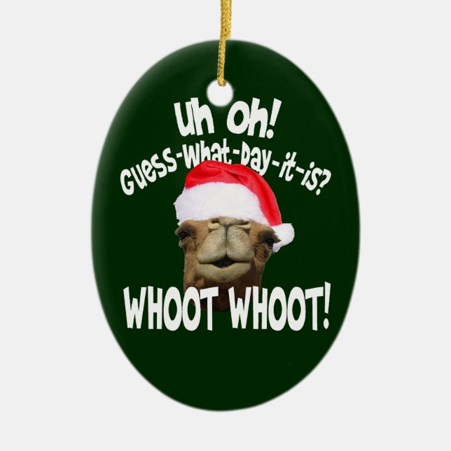 Ha sex med prydnaden för dagkameljul julgransprydnad keramik (Framsidan)