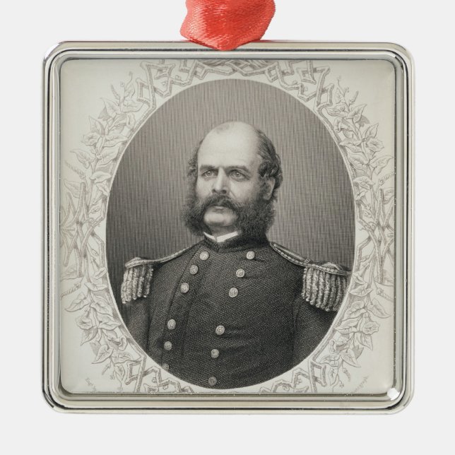 Ha som huvudämne General Ambrose Everett Burnside Julgransprydnad Metall (Framsidan)