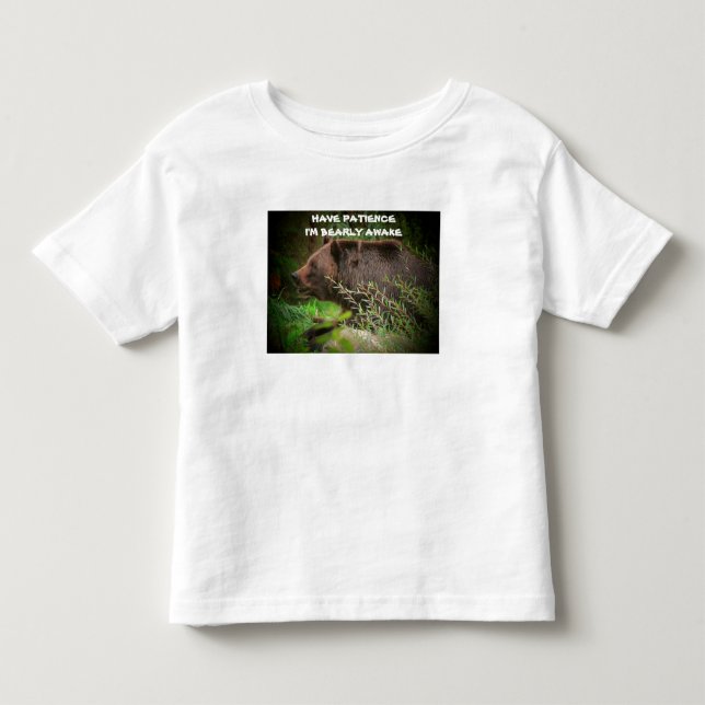 Ha tålamod jag är knappt vaken Barn T-shirt (Framsida)
