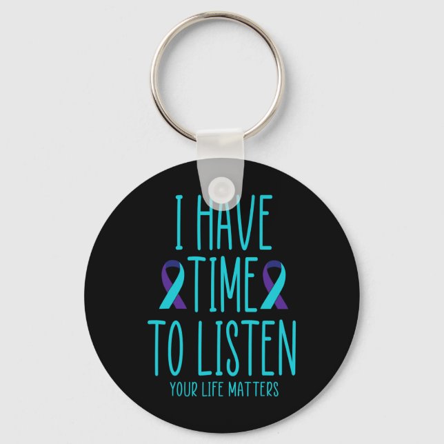 Ha tid att lyssna på självmord, medvetandegörande  nyckelring (Framsida)