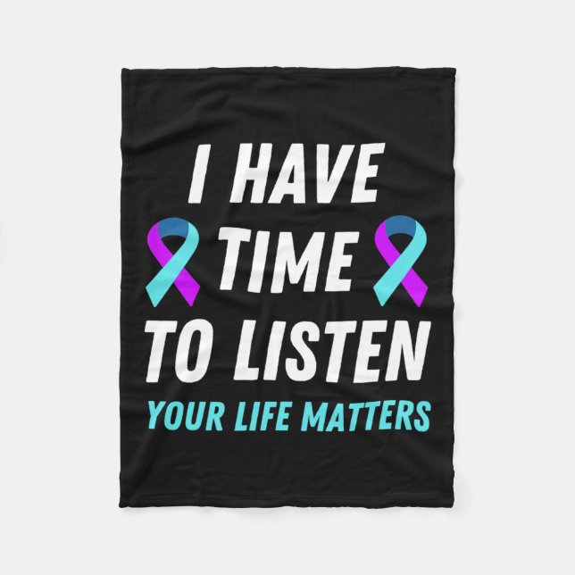 Ha tid att lyssna på självmordsförebyggande medvet fleecefilt (Framsidan)