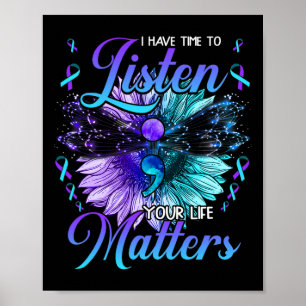 Ha tid att lyssna på självmordsförebyggande medvet poster