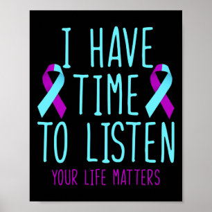 Ha tid att lyssna på självmordsförebyggande medvet poster