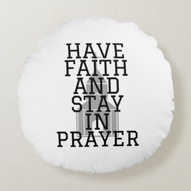 Ha tillit till Prayer Bold Rund Kudde (Framsidan)