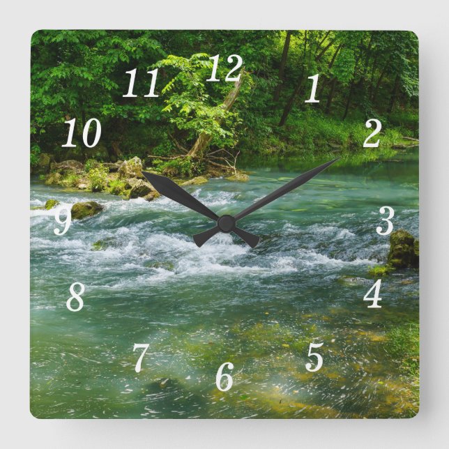Ha Tonka Rapids Wall Clock Fyrkantig Klocka (Framsida)