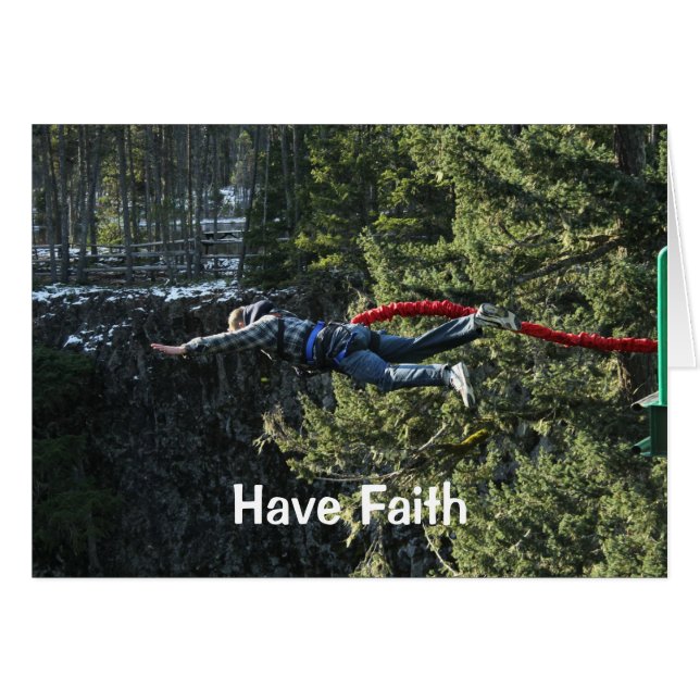 Ha tro - Bungee-hoppare Hälsningskort (Framsidan Horizontal)