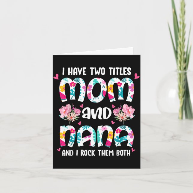 Ha två titlar mamma och nana glad mors dagHav Kort (Framsida)