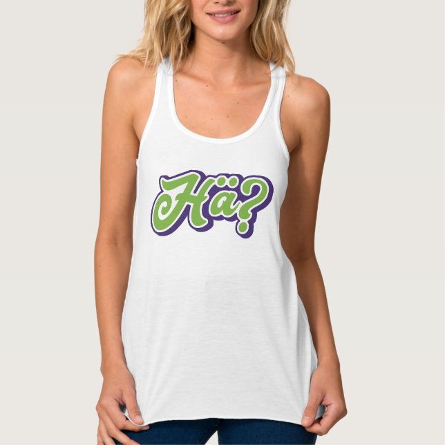 Hä? Va? Tyskt slang-Tanktop, Tysklant Linne Med Racerback (Framsida)