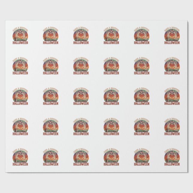 Ha vacker halloween skelett händer katt skalle W Presentpapper (Platt)