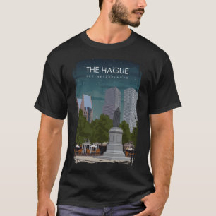 Haag Den nederländska Vintagen Minimal City Tra T Shirt