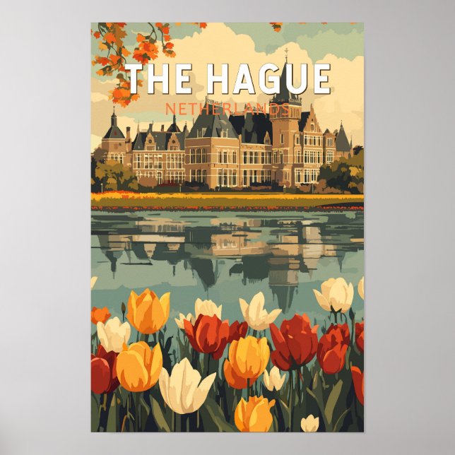 Haag Nederländerna Resa Konst Vintage Poster (Framsidan)