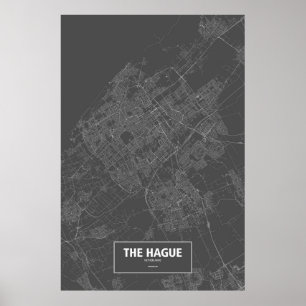 Haag, Nederländerna (vit på svart) Poster