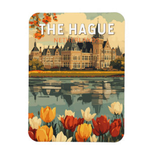 Haag Netherlands Travel Art Vintage Magnet