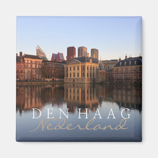 Haag-skylten i den nederländska textmagneten magnet (Framsidan)