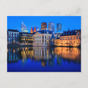 Haag-skylten med blått vykort