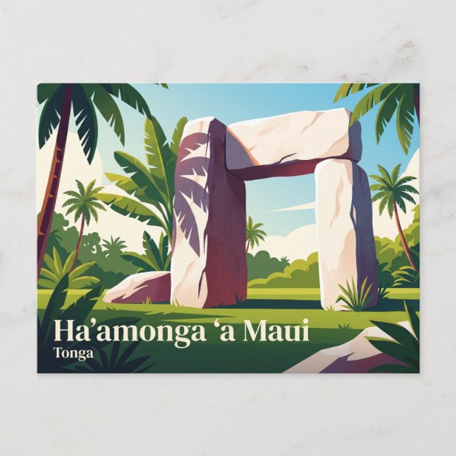 Ha'amonga 'a Maui Tonga Vykort (Framsida)