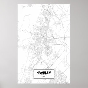 Haarlem Nederländerna (svarten på vit) Poster