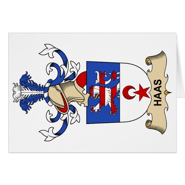 Haas familjvapensköld hälsningskort (Framsidan Horizontal)