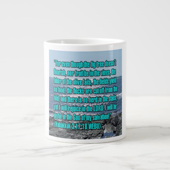 Habackuk 3:17-18 WEBU Mugg Jumbo Mugg (Framsidan)