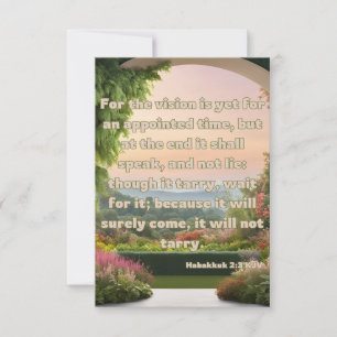Habakkuk 2:3 KJV Bible Verse Pic Greeting Card Kort