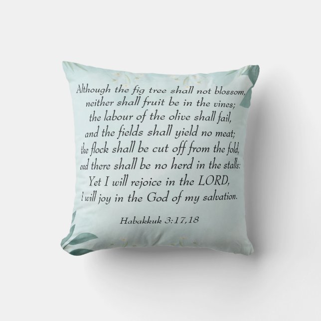 Habakkuk 3:17,18 kudde (Framsida)