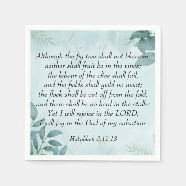 Habakkuk 3:17,18 pappersservett (Framsidan)