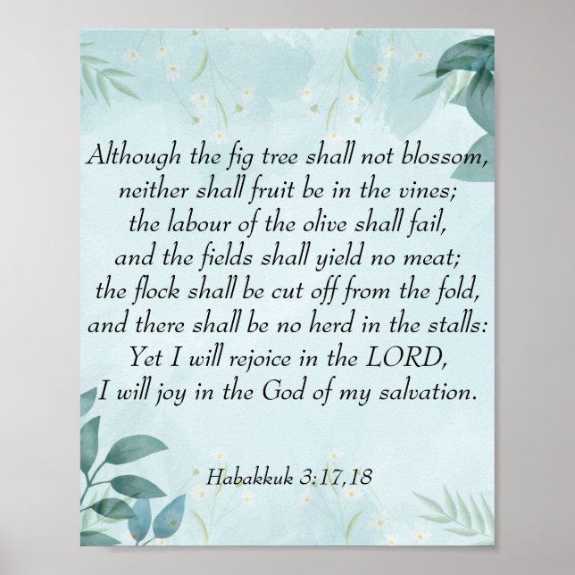 Habakkuk 3:17,18 poster (Framsidan)
