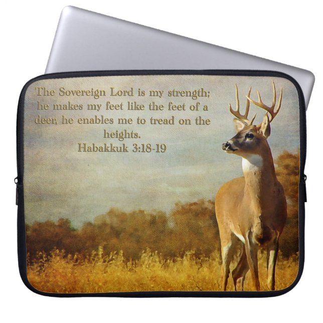 Habakkuk 3:18, inspiration laptop fodral (Framsidan)