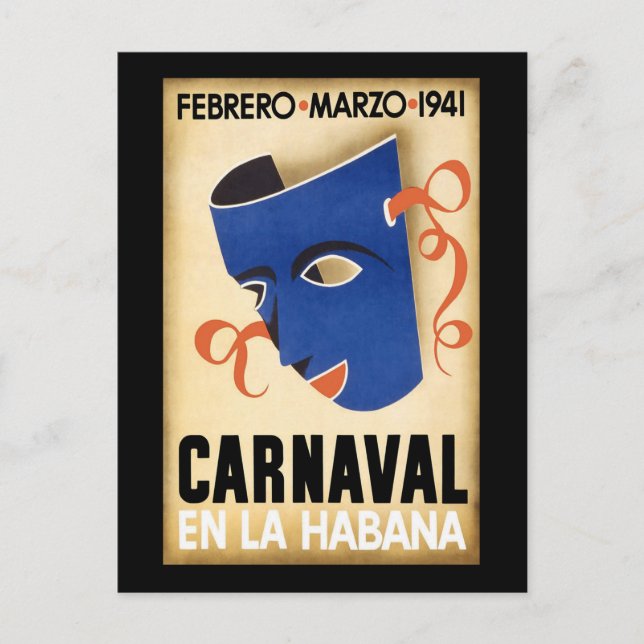 Habana Carnaval Havana Carnival 1941 Vykort (Framsida)