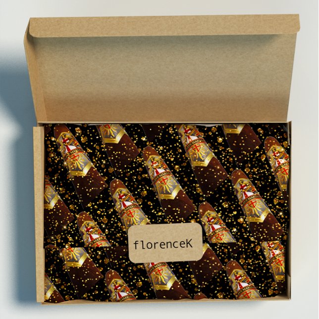Habana Cigar Luxury Vip Cuban Guld Presentpapper (Habana Cigar Luxury Vip Cuban Gold Wrapping Paper)