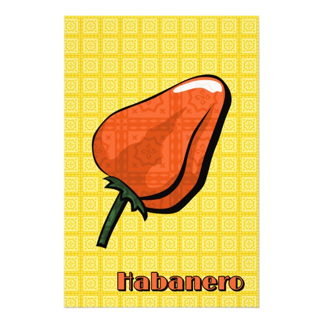 Habanero Chili Pepper Art-utskrift Fototryck (Framsidan)