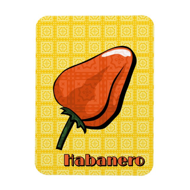 Habanero Chili Pepper Flexible Magnet (Vertikal)