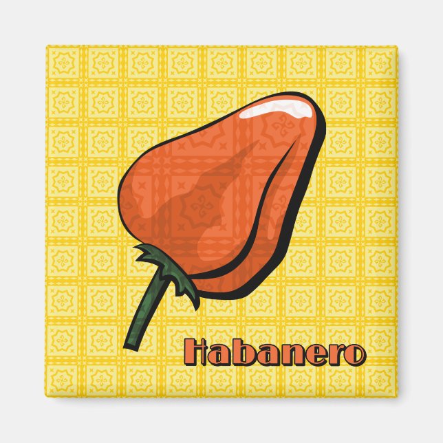 Habanero Chili Pepper Magnet (Framsidan)
